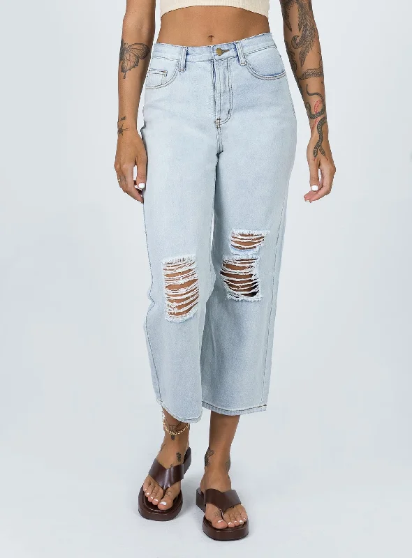 Billed Ripped Jean Light Wash Denim