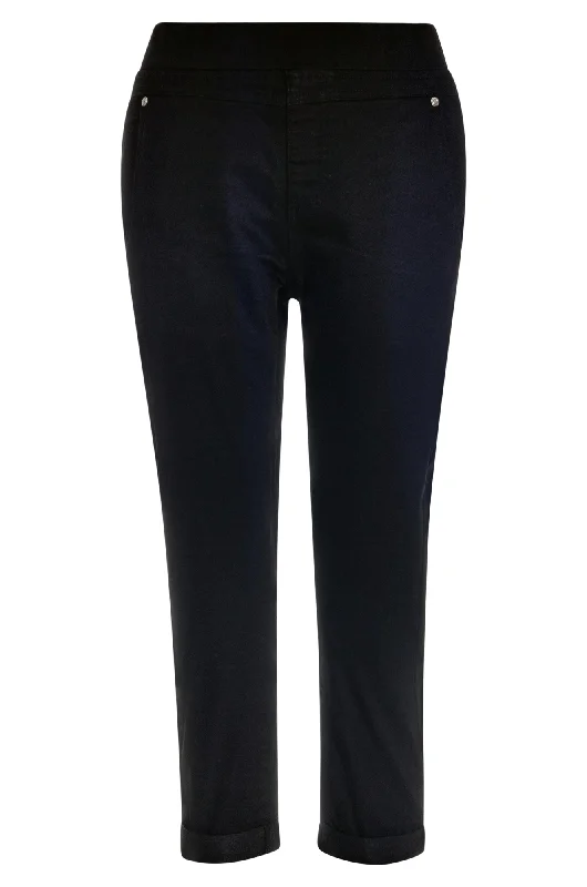 Coloured Cotton Blend Mid Calf Pant | BLACK | 6922AR