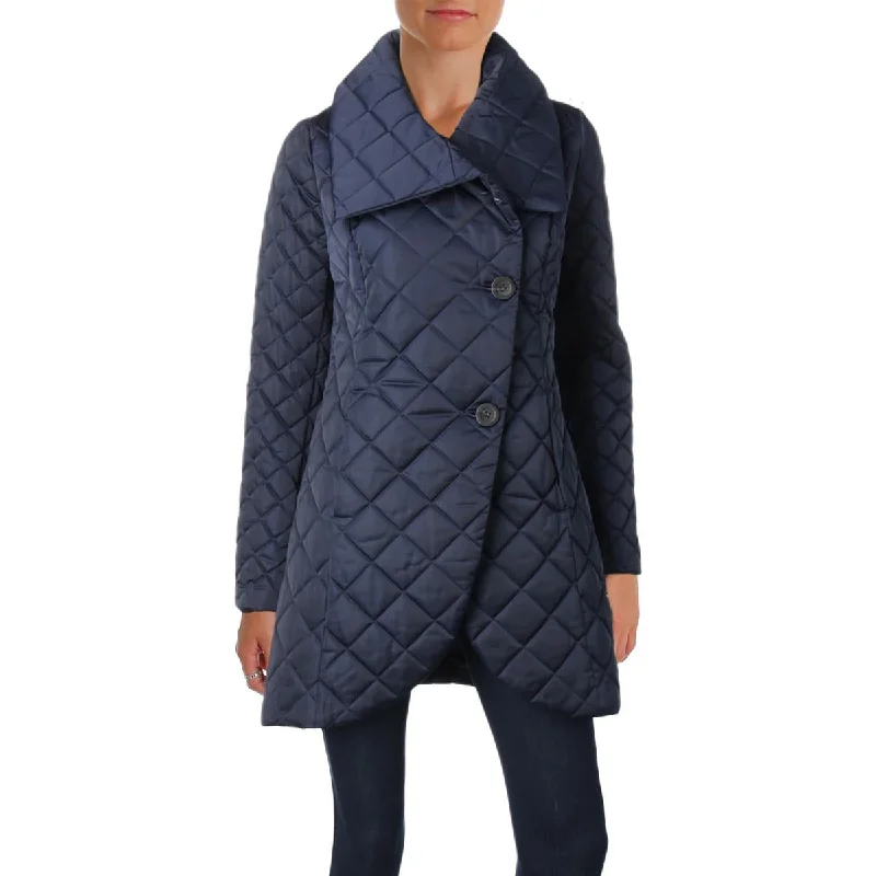 T Tahari Womens Charlotte Fall Lightweight Quilted Coat