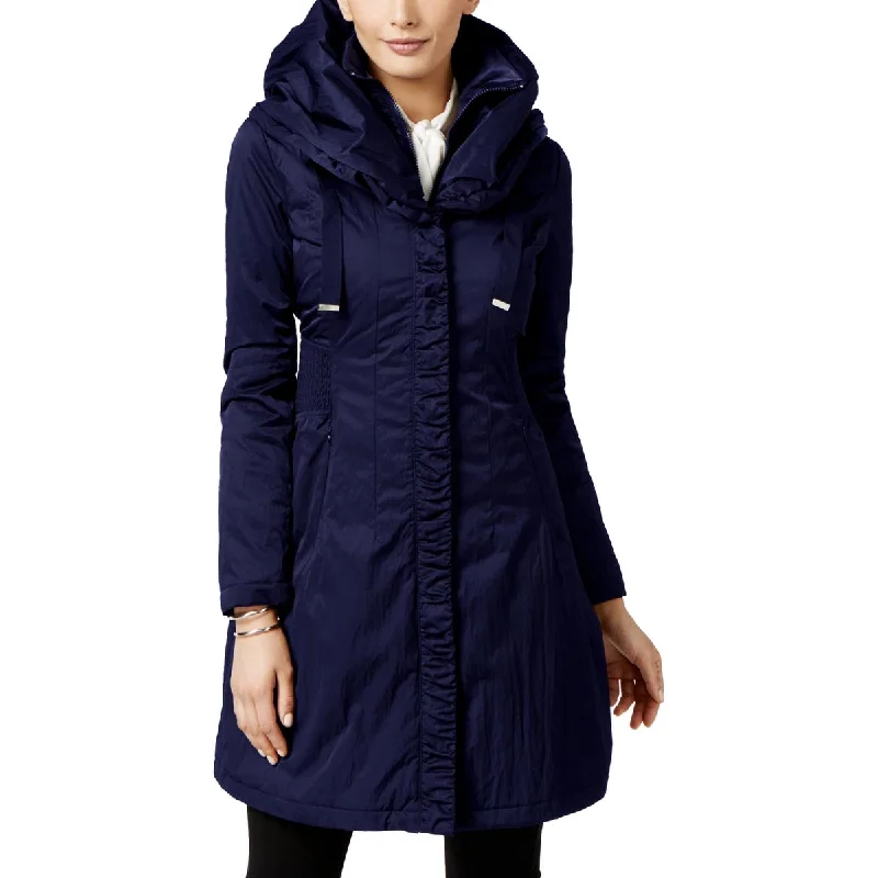 Tahari Womens Hooded Long Raincoat