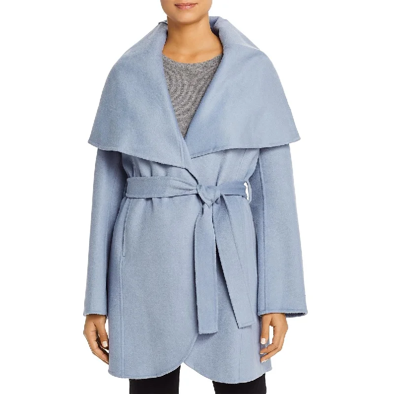 Tahari Womens Marilyn Wool Blend Winter Wrap Coat