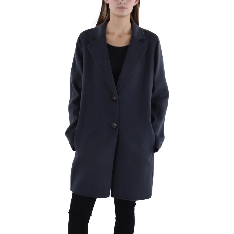 Tahari Womens Wool Blend Long Sleeve Pea Coat